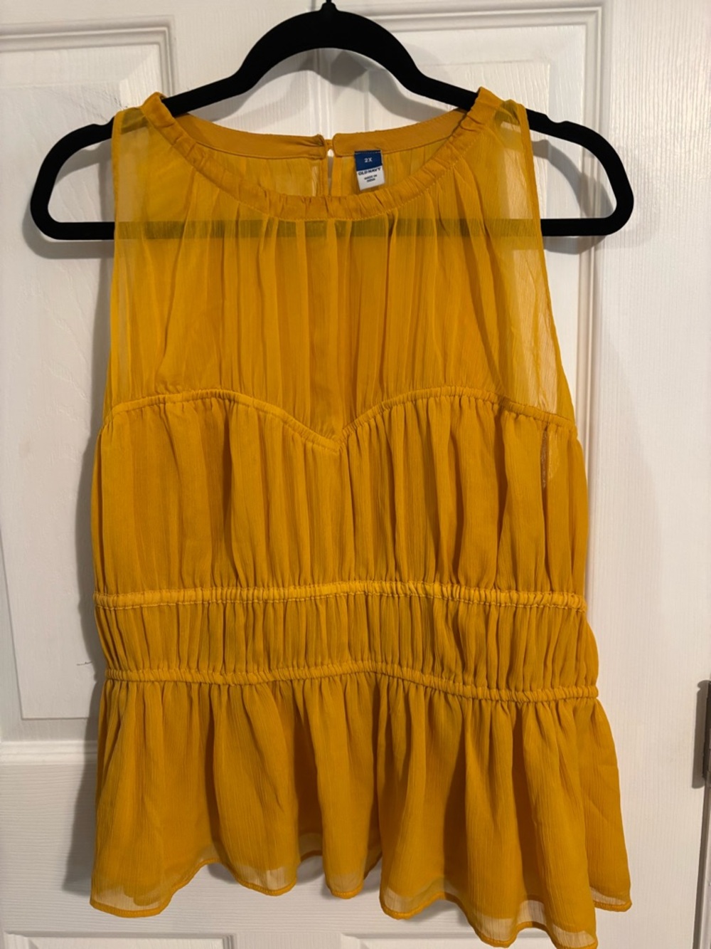 😍Old Navy Yellow Sleeveless Peplum Blouse Sz 2X